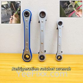 YeeFixx Refrigeration double end ratchet wrench 4in1 size spanner HVAC aircond service tool gas valve opener / lock Hex