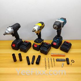 YeeFixx Rechargeable Battery Cordless Impact Wrench High Torque Install Aircond Bracket bolt & nut DIY Repair Car Motor