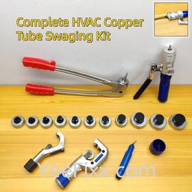 YeeFixx Complete HVAC Copper Tube Swaging Kit pipe expander Hydraulic Hand Tube Expander Tools Manual Long-Handle Lever