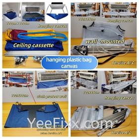 YeeFixx Hanging canvas bag service aircond ceiling cassette/wall mount indoor wash cleaning bag plastic kain beg kanvas