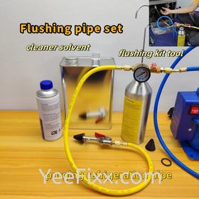 YeeFixx Flushing kit set + Cleaning Solvent Bottle purging inside pipe Air Cond / Refrigeration System HVAC coil cleaner