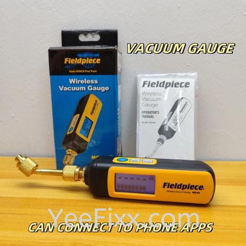 YeeFixx Fieldpiece Wireless Vacuum gauge MG44INT refrigeration system HVAC micron digital lcd phone apps connect aircond