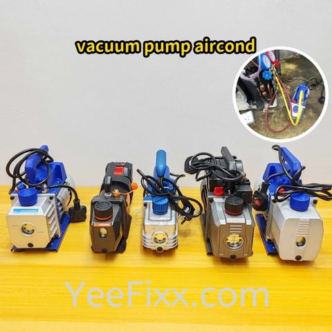 YeeFixx vacuum pump aircond / fridge 2.5cfm 3.5cfm portable battery +meter display pipe air inhale vacuum hose cleaner
