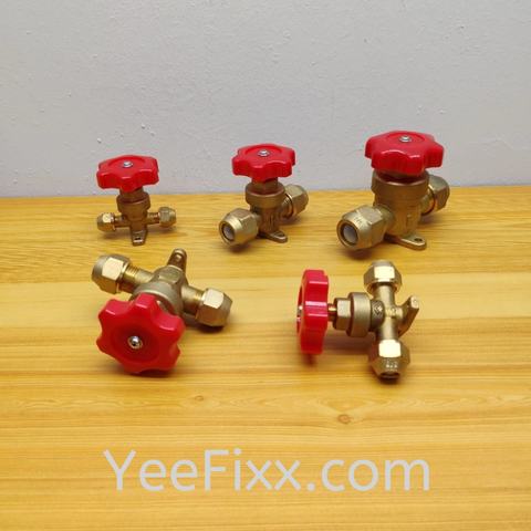 YeeFixx hand valve refrigeration screw type connector pipe 1/4'' 3/8'' 1/2'' 5/8'' 3/4'' aircond / refrigerator /cooling