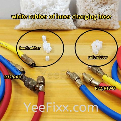 YeeFixx 10pcs white rubber of inner gas charging hose replacement refrigerant gas pipe valve aircond getah paip dalaman