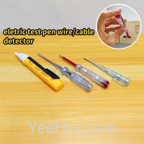 YeeFixx 100v-500v electric test pen wire / cable detector alert wire signal electrical tester light +screw driver opener