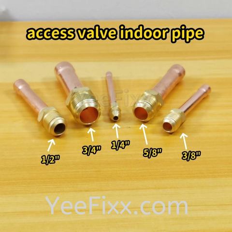 YeeFixx access valve Gas R410a R32 R22 Copper Tube Aircond indoor pipe valve connector nut Welding refrigeration joint
