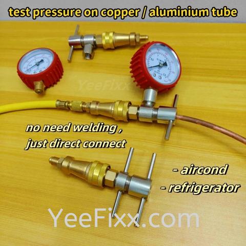 YeeFixx Refrigerator pressure test plumbing fluoride direct quick connector 1/4" adapter flushing tube aircond cleaning