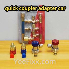 YeeFixx quick coupler blue/red adapter socket connector car aircond adjustable gas checking connection charging hose