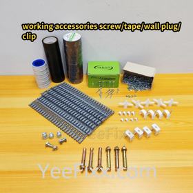 YeeFixx working accessories screw / wall plug / wire / pipe clip / bolts / nut / white / black tape installation aircond