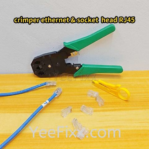 YeeFixx crimper ethernet cat5e network lan cable pliers cat6 wire socket crystal head rj45 modular connector adapter