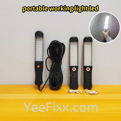 YeeFixx night job lamp flashlight portable working light led hanging + magnet battery / wired installation aircond