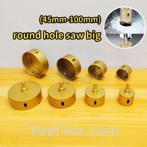YeeFixx hole saw drill bit 100mm 85mm 60mm round aircond pipe / pvc pipe hole maker wall / wood / metal / Concrete