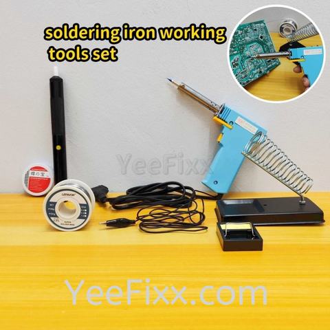 YeeFixx Soldering work Accessories set for pcb / wire solder connection flux paste / tin rosin / desoldering pump
