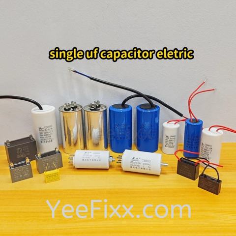 YeeFixx single uf capacitor electric component pin / wired / needle condenser fan motor aircond compressor refrigerator