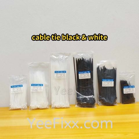 YeeFixx cable tie black & white color tape insulation / water pipe / wiring pvc pipe ties installation aircond string