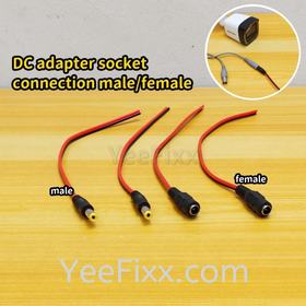 YeeFixx 2core wire 5.5 x 2.1mm 12v power dc adapter socket connection tester Male/Female Extension Socket Jack CCTV