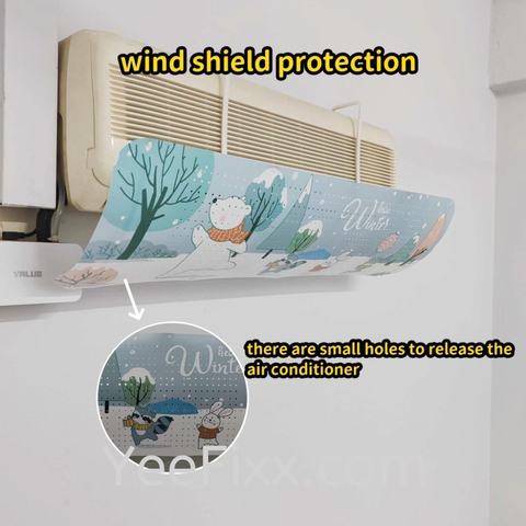 YeeFixx Aircond blower direction wind shield protection cover prevent cooling towards people wind blocker penutup angin