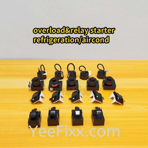 YeeFixx (overload & relay starter ) refrigerator / aircond compressor protector freezer PTC relay 4TM overload QD relay