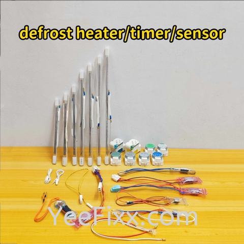 YeeFixx refrigerator Full set defrost sensor + defrost fuse +defrost timer + defrost heater repair ice fridge peti sejuk