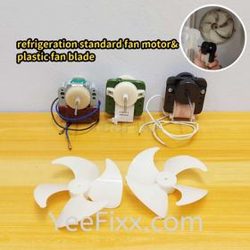 YeeFixx refrigerator standard fan motor & plastic fan blade white cooling fan coil blower defrost fan kipas angin tuip