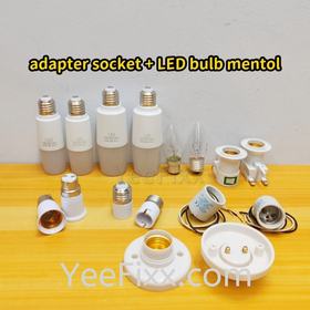 YeeFixx adapter socket + LED bulb mentol 20w 15w / bulb holder ceiling / lamp converter e27 & b22 / bulb power switches