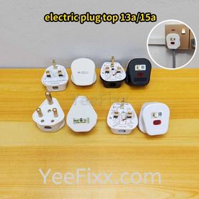 YeeFixx electric plug top 3pin 13a / 15a power supply air-conditioner / refrigerator kepala elektrik with lamp